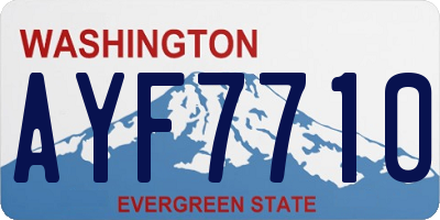WA license plate AYF7710