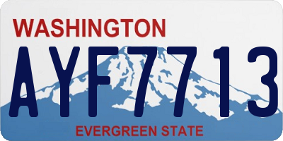 WA license plate AYF7713