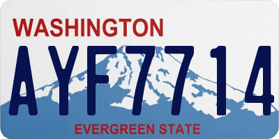 WA license plate AYF7714