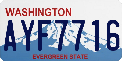 WA license plate AYF7716