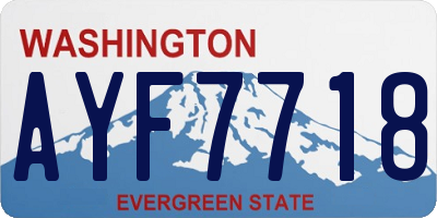 WA license plate AYF7718