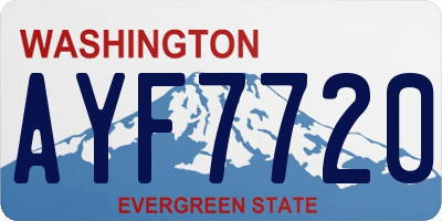 WA license plate AYF7720
