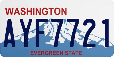 WA license plate AYF7721