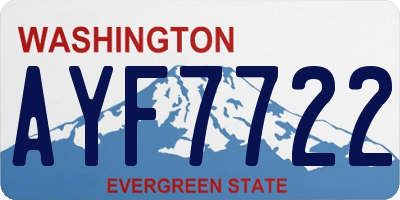 WA license plate AYF7722