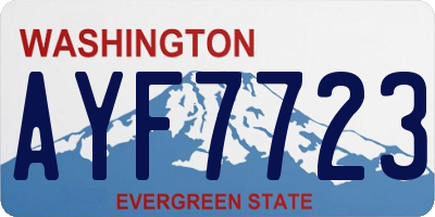 WA license plate AYF7723