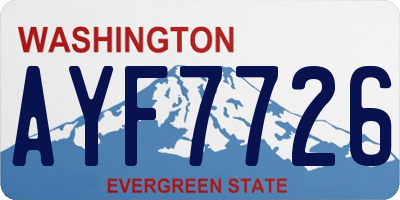 WA license plate AYF7726