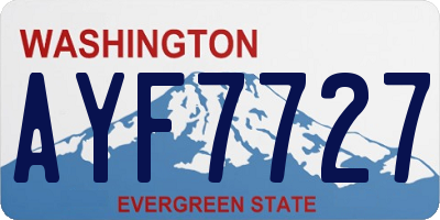 WA license plate AYF7727