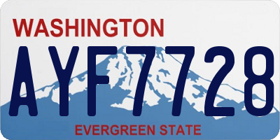 WA license plate AYF7728