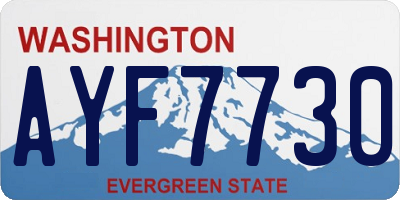 WA license plate AYF7730