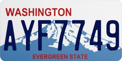 WA license plate AYF7749