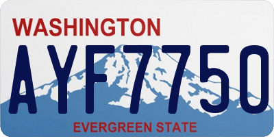 WA license plate AYF7750