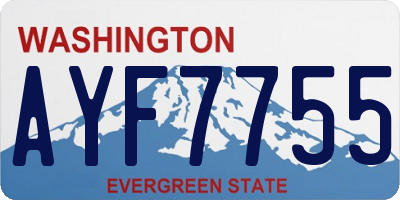 WA license plate AYF7755