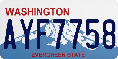 WA license plate AYF7758