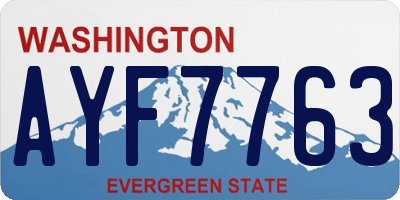 WA license plate AYF7763