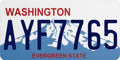 WA license plate AYF7765