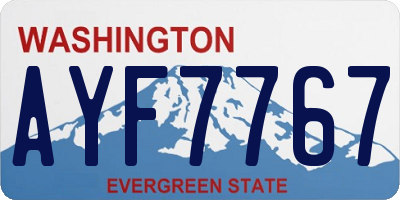 WA license plate AYF7767