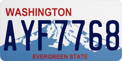 WA license plate AYF7768