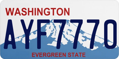 WA license plate AYF7770