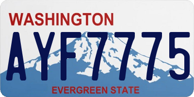 WA license plate AYF7775
