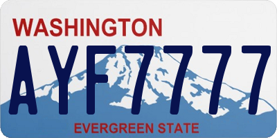 WA license plate AYF7777