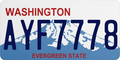 WA license plate AYF7778