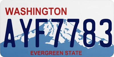 WA license plate AYF7783