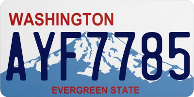 WA license plate AYF7785