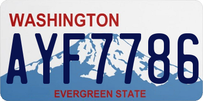 WA license plate AYF7786