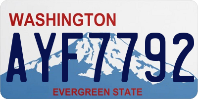 WA license plate AYF7792
