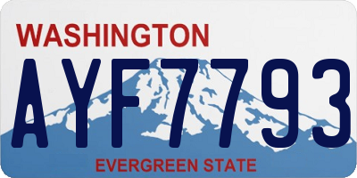 WA license plate AYF7793