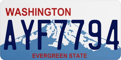 WA license plate AYF7794