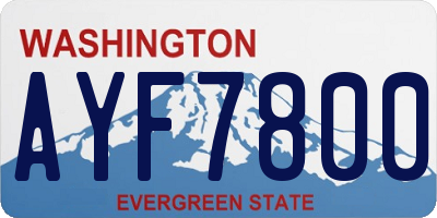 WA license plate AYF7800
