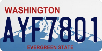 WA license plate AYF7801