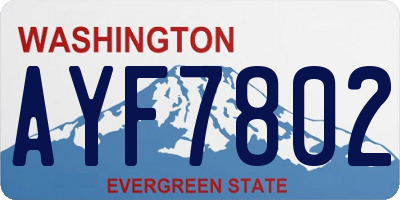 WA license plate AYF7802