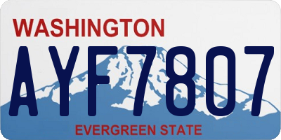 WA license plate AYF7807