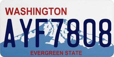 WA license plate AYF7808