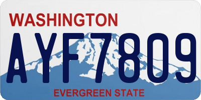 WA license plate AYF7809