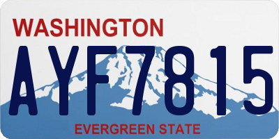 WA license plate AYF7815