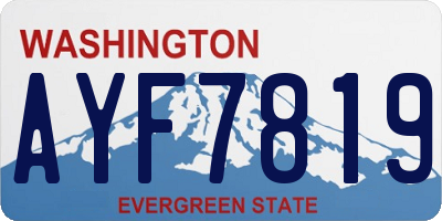 WA license plate AYF7819