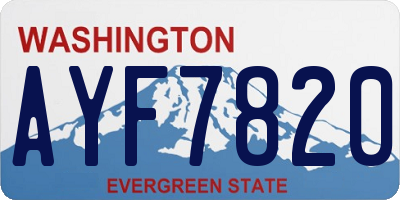 WA license plate AYF7820