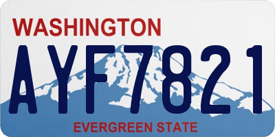 WA license plate AYF7821