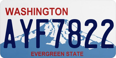 WA license plate AYF7822