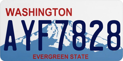 WA license plate AYF7828