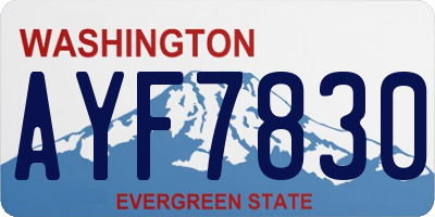 WA license plate AYF7830