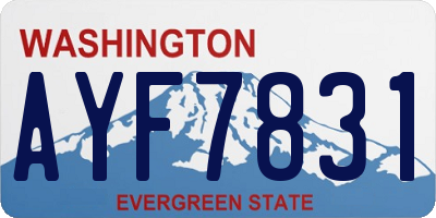 WA license plate AYF7831