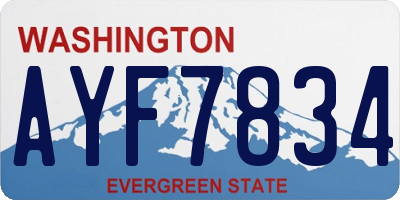 WA license plate AYF7834