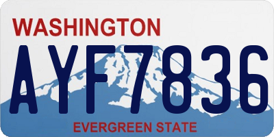 WA license plate AYF7836
