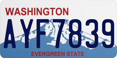 WA license plate AYF7839