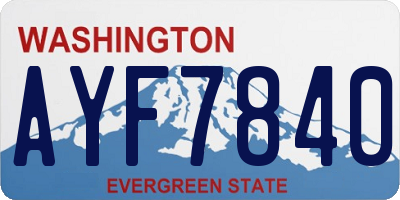 WA license plate AYF7840