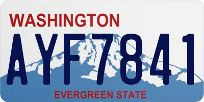 WA license plate AYF7841